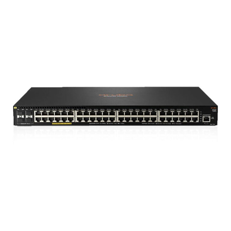 Switch cu 48 porturi Aruba JL558A, 176 Gbps, 112 Mpps, 4 porturi SFP+, PoE+, cu management