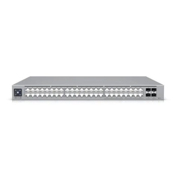 Switch cu 48 porturi Ubiquiti UniFi Pro Max USW-PRO-MAX-48, 224 Gbps, 4 porturi SFP+, 1U, 2.5 GbE RJ45, cu management L3 Switch cu 48 porturi Ubiquiti UniFi Pro Max USW-PRO-MAX-48, 224 Gbps, 4 porturi SFP+, 1U, 2.5 GbE RJ45, cu management L3