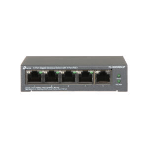 Switch cu 5 porturi Gigabit TP-Link TL-SG1005LP, 4 porturi PoE+, 10/100/1000 Mbps, fara management Switch cu 5 porturi Gigabit TP-Link TL-SG1005LP, 4 porturi PoE+, 10/100/1000 Mbps, fara management