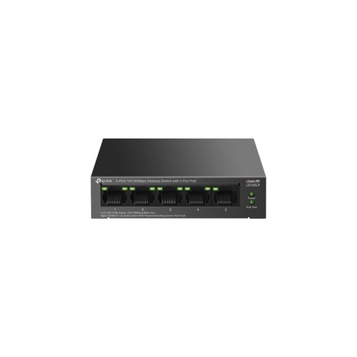 Switch cu 5 porturi TP-link LS105LP, 4 porturi PoE 10/100Mbps, fara management Switch cu 5 porturi TP-link LS105LP, 4 porturi PoE 10/100Mbps, fara management