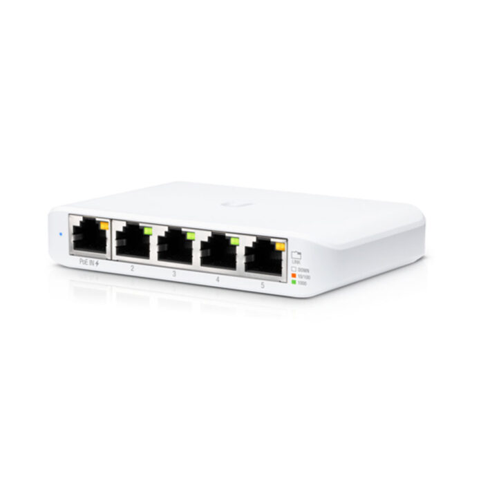 Switch cu 5 porturi Ubiquiti UniFi USW-FLEX-MINI, 10 Gbps, 7.44 Mpps, cu management, PoE Switch cu 5 porturi Ubiquiti UniFi USW-FLEX-MINI, 10 Gbps, 7.44 Mpps, cu management, PoE