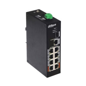 Switch cu 10 porturi Dahua PFS3110-8ET-96-V2, 1 port SFP uplink, 1 port uplink, 8.000 MAC, 8 porturi PoE, fara management Switch cu 10 porturi Dahua PFS3110-8ET-96-V2, 1 port SFP uplink, 1 port uplink, 8.000 MAC, 8 porturi PoE, fara management