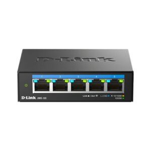 Switch cu 5 porturi Gigabit D-link DMS-105, 25 Gbps, 18.6 Mpps, fara management Switch cu 5 porturi Gigabit D-link DMS-105, 25 Gbps, 18.6 Mpps, fara management