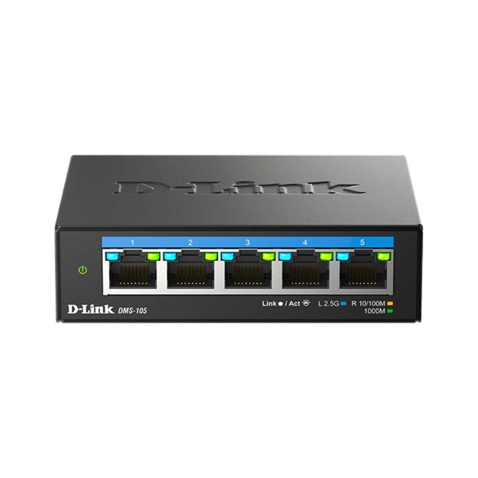 Switch cu 5 porturi Gigabit D-link DMS-105, 25 Gbps, 18.6 Mpps, fara management Switch cu 5 porturi Gigabit D-link DMS-105, 25 Gbps, 18.6 Mpps, fara management