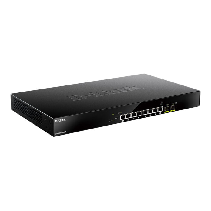 Switch cu 8 porturi Gigabit D-Link DMS-1100-10TP, 80 Gbps, 59.52 Mpps, 2x SFP+, PoE, cu management Switch cu 8 porturi Gigabit D-Link DMS-1100-10TP, 80 Gbps, 59.52 Mpps, 2x SFP+, PoE, cu management