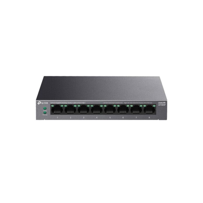 Switch cu 8 porturi Gigabit PoE TP-Link LS108GP, 16 Gbps, 11.9 Mpps, 62 W, 4000 MAC Switch cu 8 porturi Gigabit PoE TP-Link LS108GP, 16 Gbps, 11.9 Mpps, 62 W, 4000 MAC