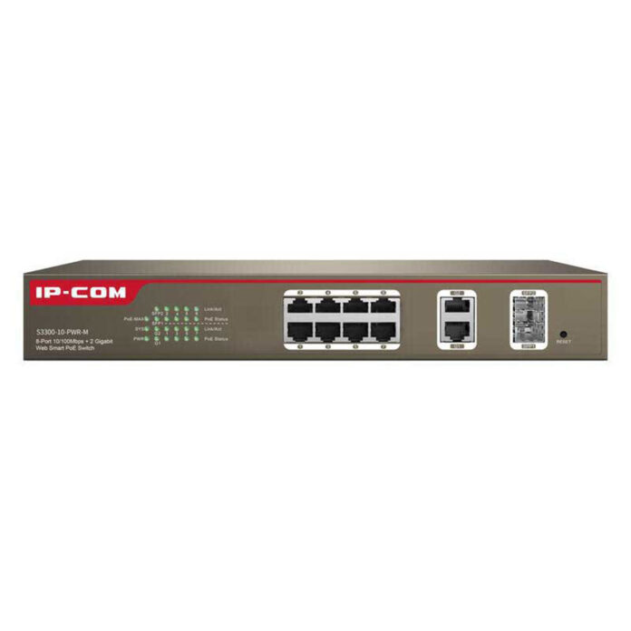 Switch cu 8 porturi IP-COM S3300-10-PWR-M, 5.6 Gbps, 2 SFP, fara management Switch cu 8 porturi IP-COM S3300-10-PWR-M, 5.6 Gbps, 2 SFP, fara management