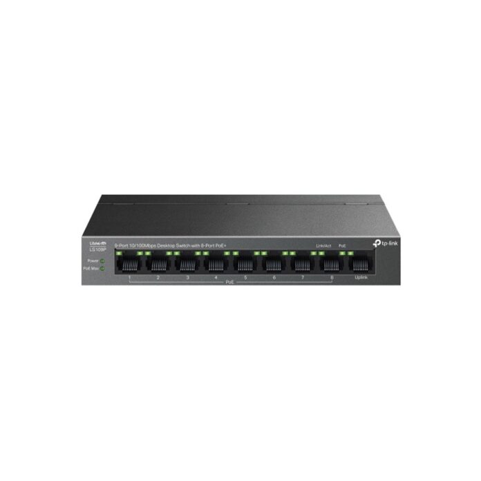 Switch cu 8 porturi TP-Link LS109P, 1.8 Gbps, 1.3392 Mpps, 250 m, plug&play, PoE Switch cu 8 porturi TP-Link LS109P, 1.8 Gbps, 1.3392 Mpps, 250 m, plug&play, PoE