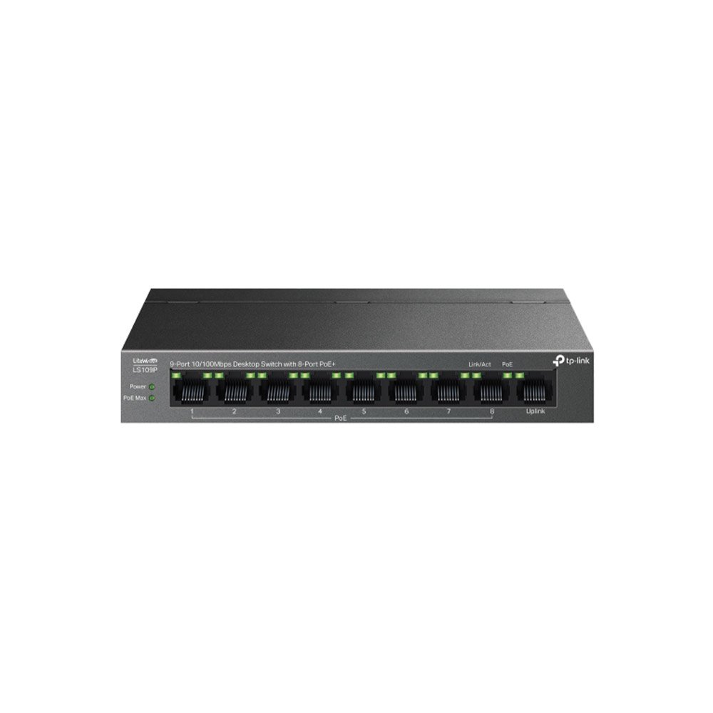Switch cu 8 porturi TP-Link LS109P, 1.8 Gbps, 1.3392 Mpps, 250 m, plug&play, PoE Switch cu 8 porturi TP-Link LS109P, 1.8 Gbps, 1.3392 Mpps, 250 m, plug&play, PoE