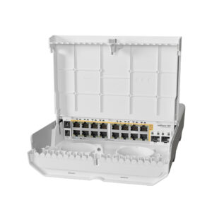 Switch de exterior MikroTik netPower 16P CRS318-16P-2S+OUT, 16 porturi Gigabit, 2 porturi SFP +, 72 Gbps, 53.6 Mpps, PoE Switch de exterior MikroTik netPower 16P CRS318-16P-2S+OUT, 16 porturi Gigabit, 2 porturi SFP +, 72 Gbps, 53.6 Mpps, PoE