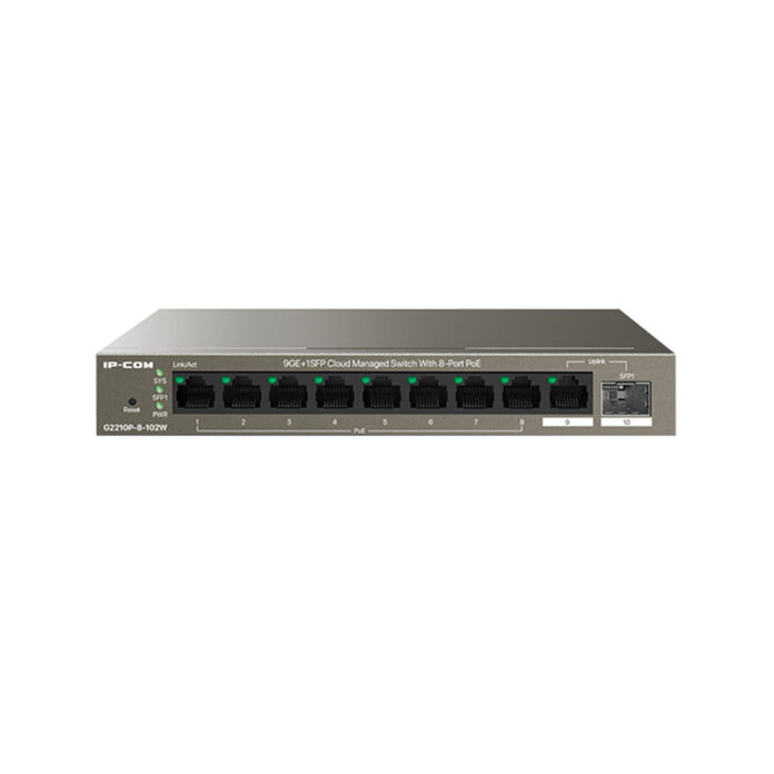 Switch Gigabit 8 porturi IP-COM G2210P-8-102W, 20 Gbps, PoE Switch Gigabit 8 porturi IP-COM G2210P-8-102W, 20 Gbps, PoE