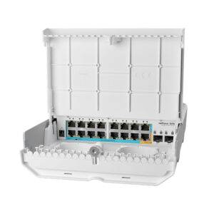 Switch pentru exterior MikroTik netPower CRS318-1FI-15FR-2S-OUT, 16 porturi Ethernet, 2 porturi SFP, 7.2 Gbps, 5.4 Mpps, PoE Switch pentru exterior MikroTik netPower CRS318-1FI-15FR-2S-OUT, 16 porturi Ethernet, 2 porturi SFP, 7.2 Gbps, 5.4 Mpps, PoE