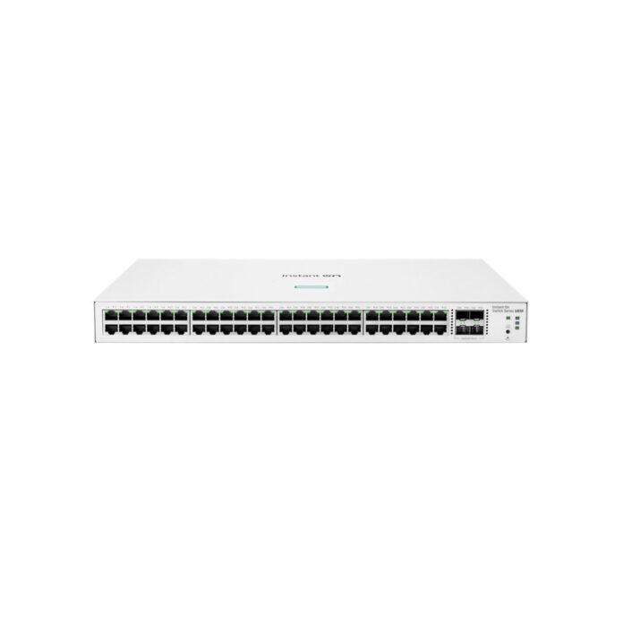 Switch rackabil Gigabite cu 48 porturi HPE Aruba JL814A, 4 porturi SFP, 104 Gbps, 77.37 Mpps, 16000 MAC, cu management Switch rackabil Gigabite cu 48 porturi HPE Aruba JL814A, 4 porturi SFP, 104 Gbps, 77.37 Mpps, 16000 MAC, cu management
