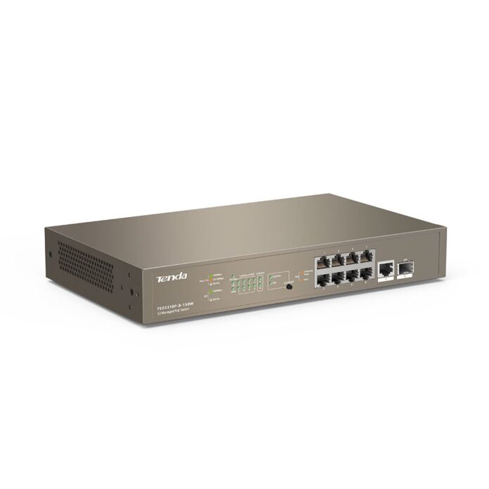 Switch rackabil Gigabite Tenda TEG5310P-8-150W, 10 porturi, 16000 MAC, PoE, cu management Switch rackabil Gigabite Tenda TEG5310P-8-150W, 10 porturi, 16000 MAC, PoE, cu management