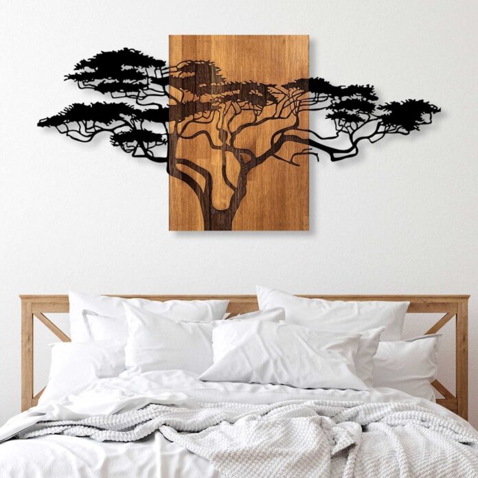 Tablou din lemn si metal Acacia Negru 144x3x70 cm Tablou din lemn si metal Acacia Negru 144x3x70 cm
