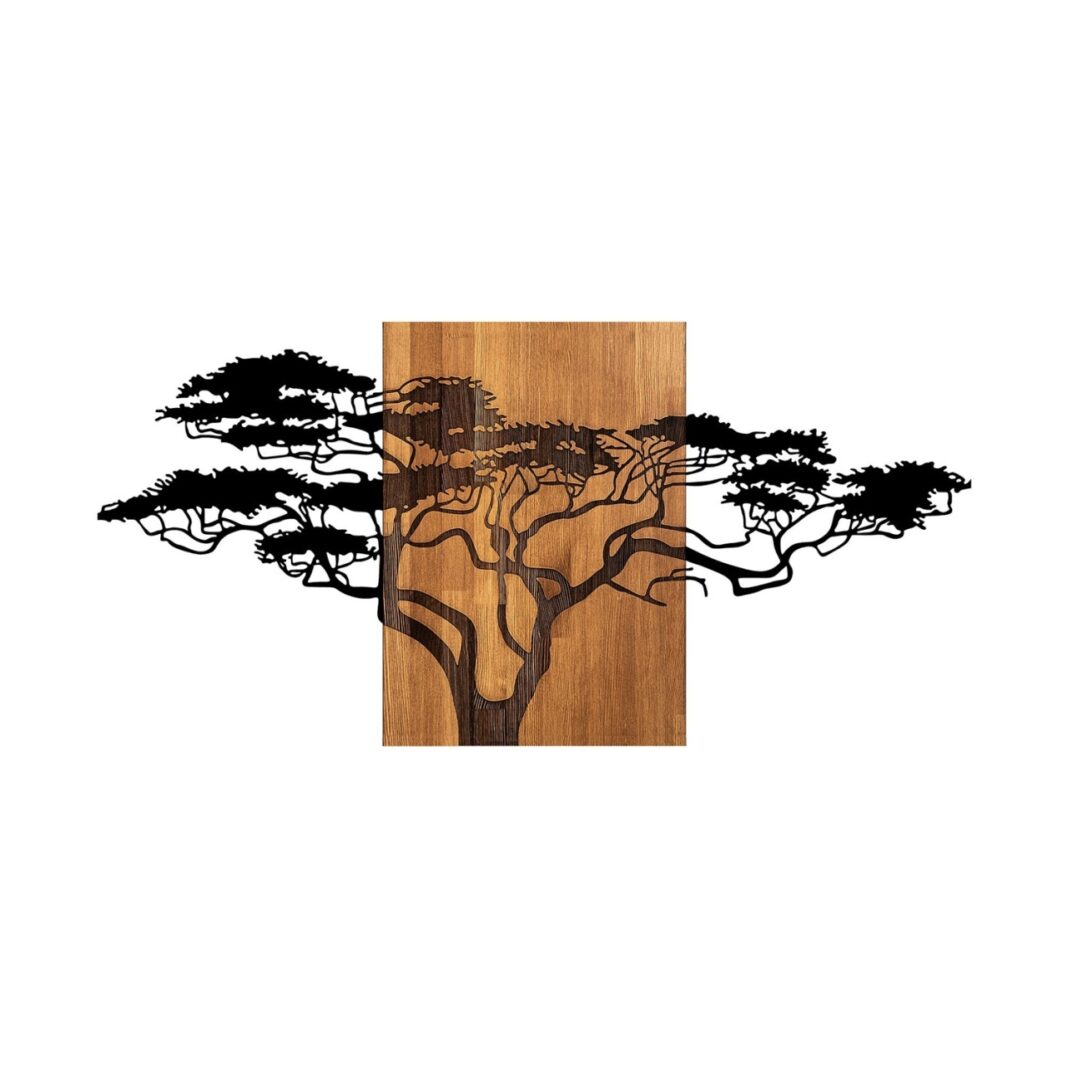 Tablou din lemn si metal Acacia Negru 144x3x70 cm Tablou din lemn si metal Acacia Negru 144x3x70 cm