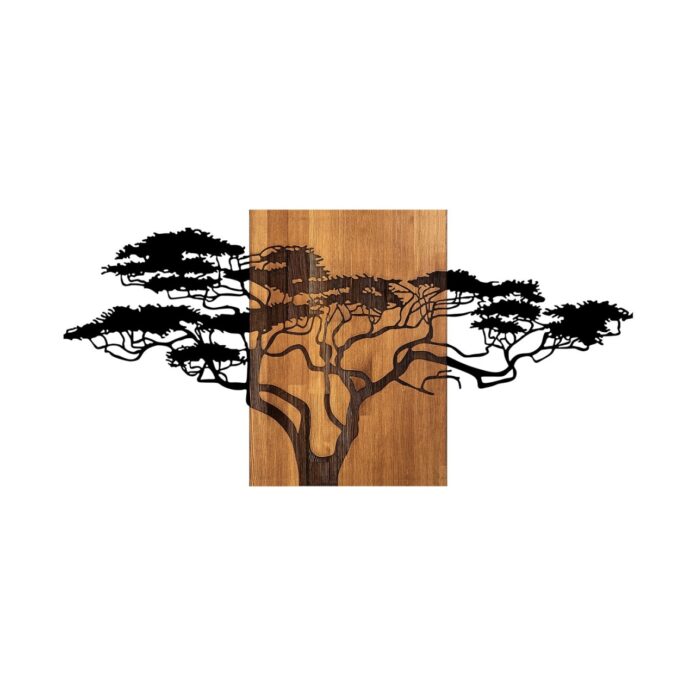 Tablou din lemn si metal Acacia Negru 144x3x70 cm Tablou din lemn si metal Acacia Negru 144x3x70 cm