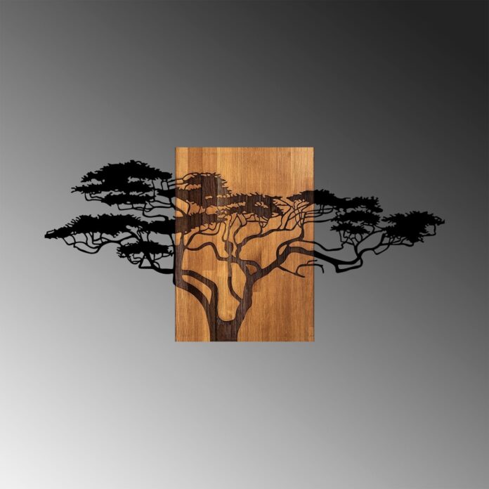 Tablou din lemn si metal Acacia Negru 144x3x70 cm Tablou din lemn si metal Acacia Negru 144x3x70 cm