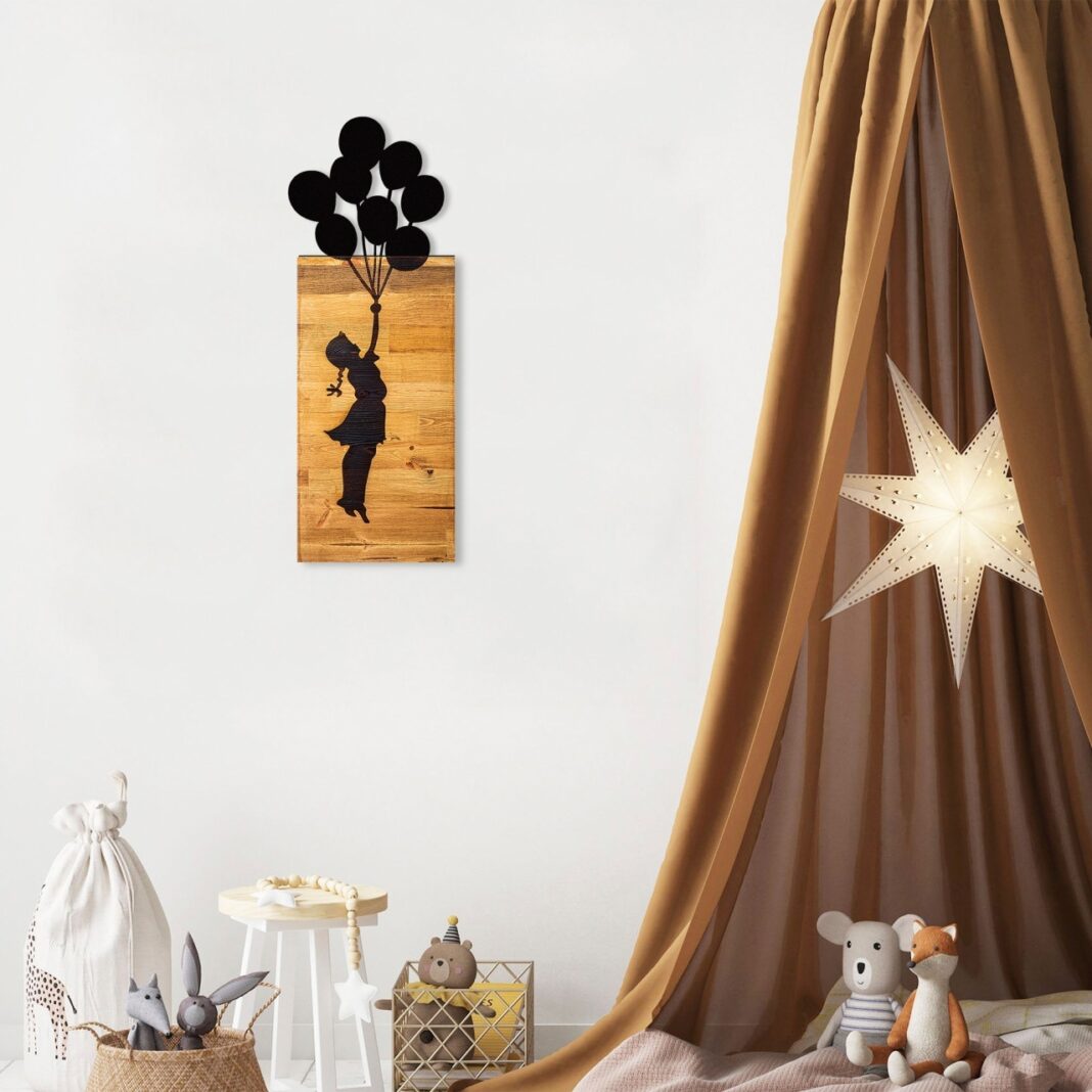 Tablou din lemn si metal Child Negru 30x86x3 cm Tablou din lemn si metal Child Negru 30x86x3 cm