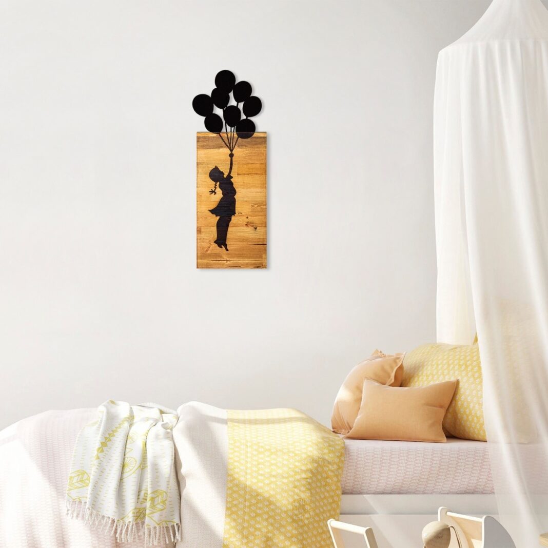 Tablou din lemn si metal Child Negru 30x86x3 cm Tablou din lemn si metal Child Negru 30x86x3 cm