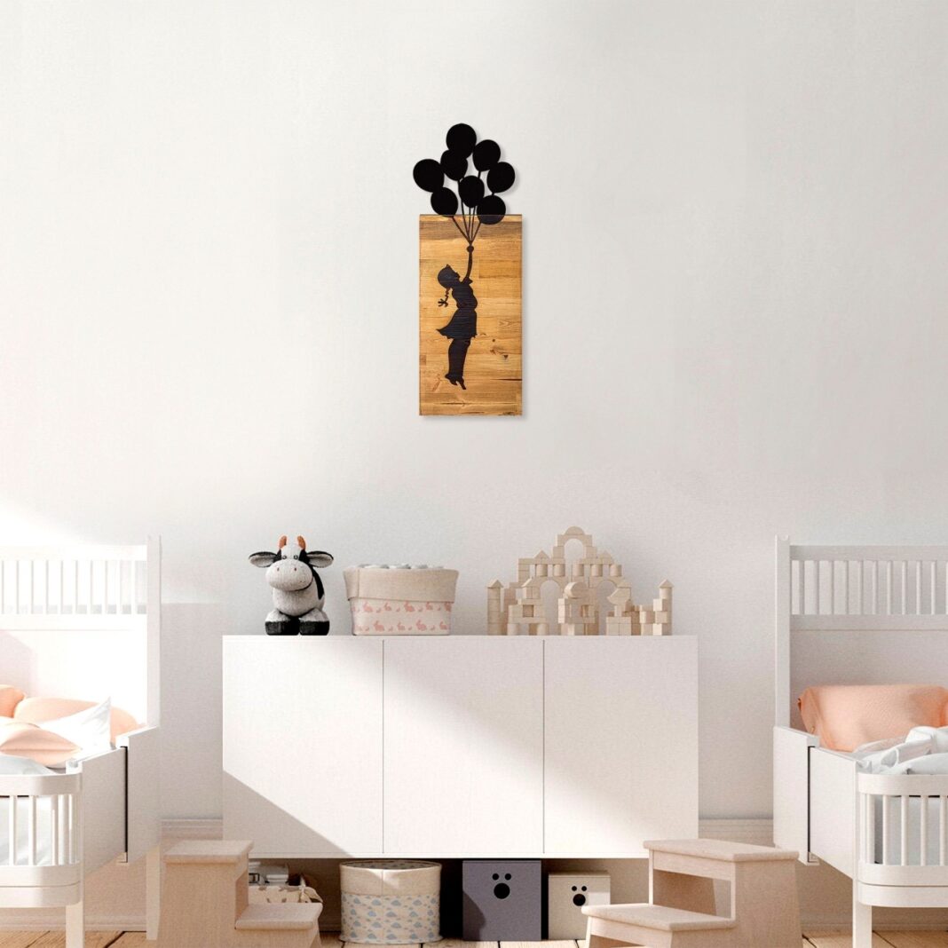 Tablou din lemn si metal Child Negru 30x86x3 cm Tablou din lemn si metal Child Negru 30x86x3 cm