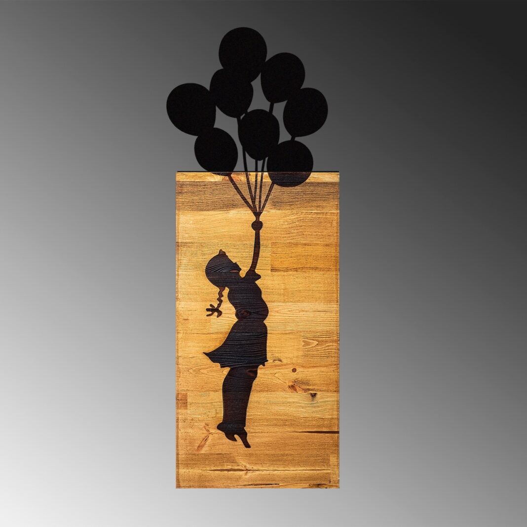 Tablou din lemn si metal Child Negru 30x86x3 cm Tablou din lemn si metal Child Negru 30x86x3 cm