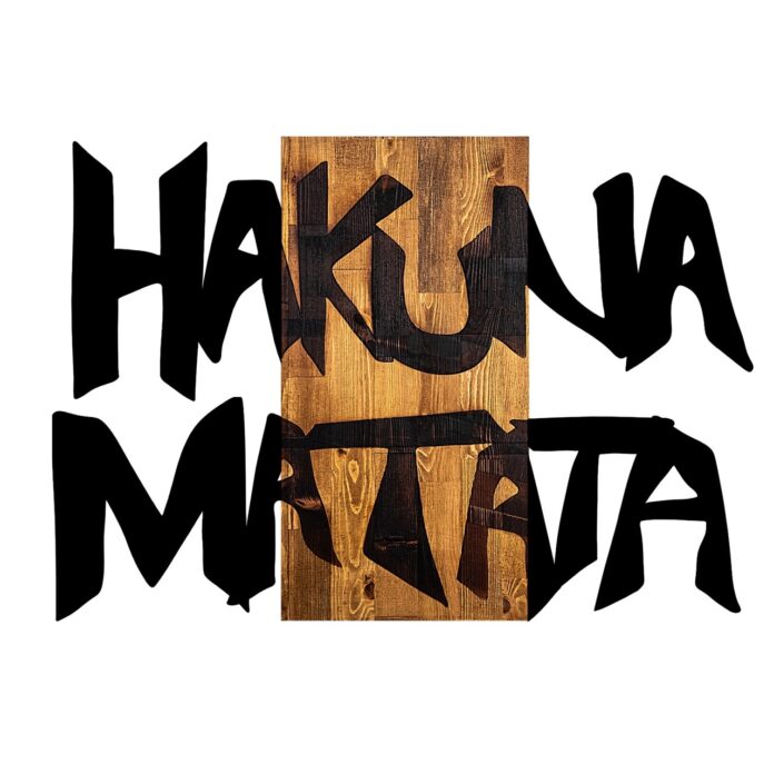 Tablou din lemn si metal Hakuna Negru 77x3x58 cm Tablou din lemn si metal Hakuna Negru 77x3x58 cm