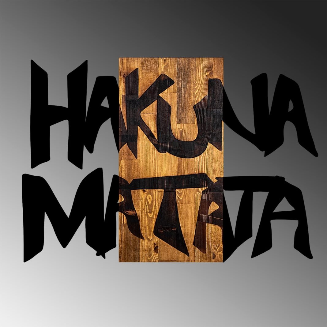 Tablou din lemn si metal Hakuna Negru 77x3x58 cm Tablou din lemn si metal Hakuna Negru 77x3x58 cm
