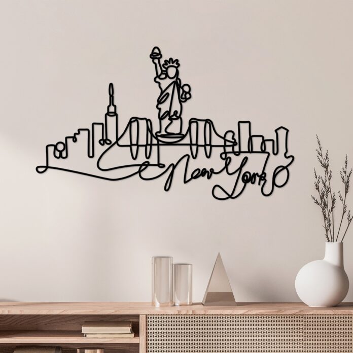 Tablou metalic Newyork Negru 120x67x1.5 cm Tablou metalic Newyork Negru 120x67x1.5 cm
