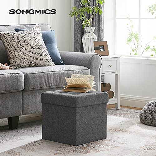 Taburet cu depozitare, Songmics, Gri, 38x38x38 cm Taburet cu depozitare, Songmics, Gri, 38x38x38 cm