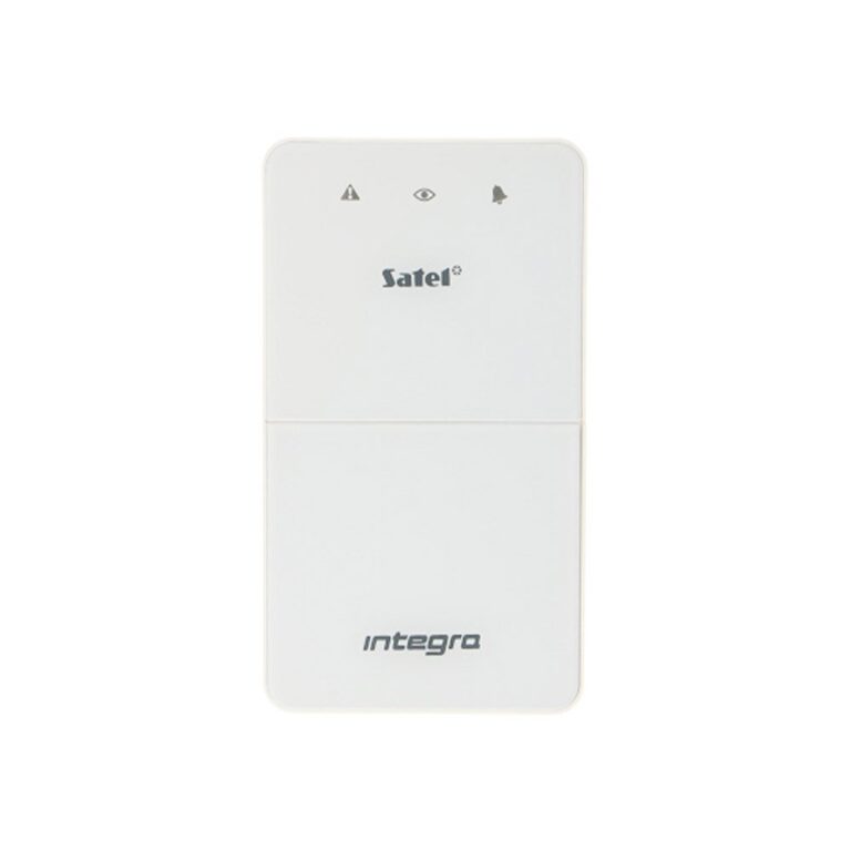 Tastatura LED de partitie Satel Integra INT-SF-W, 1 partitie, buzzer, alba