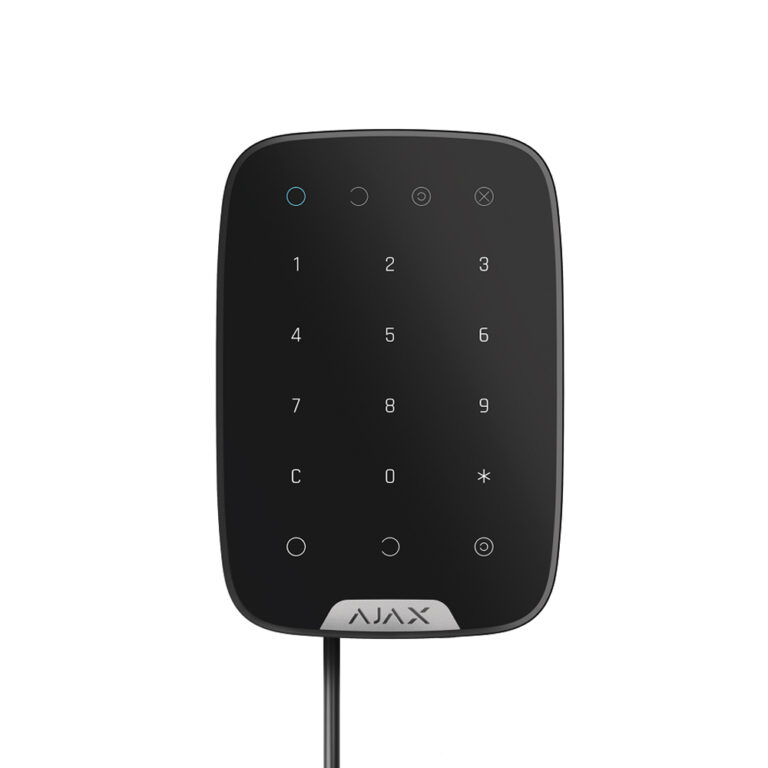 Tastatura cu touch cablata Ajax Keypad Fibra BL, 15 taste, silent alarm, 2000 m, 4 fire