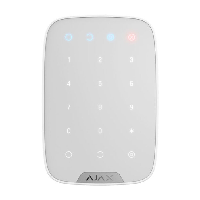 Tastatura cu touch wireless AJAX Keypad WH, 15 taste, silent alarm, 1700 m Tastatura cu touch wireless AJAX Keypad WH, 15 taste, silent alarm, 1700 m