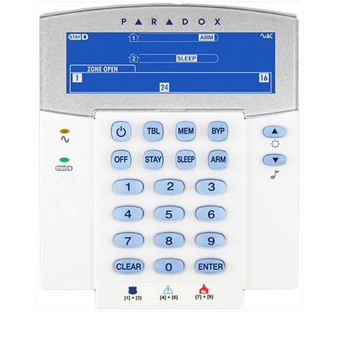 Tastatura LCD Paradox K35, 32 zone, 2 partitii, StayD Tastatura LCD Paradox K35, 32 zone, 2 partitii, StayD