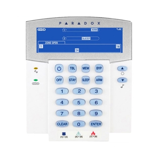 Tastatura LCD wireless Paradox K38, 32 zone, 2 partitii, 40 m Tastatura LCD wireless Paradox K38, 32 zone, 2 partitii, 40 m