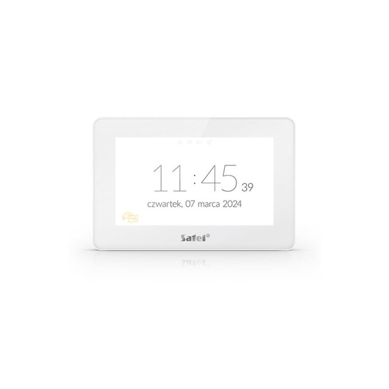 Tastatura touch screen Satel Integra INT-TSH2R-W, 7 inch, MIFARE 13.56 MHz, MACRO, difuzor, slot card, alba