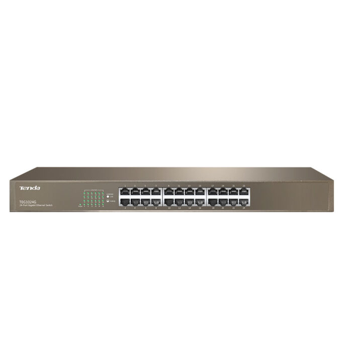 Switch cu 24 porturi Tenda TEG1024G, 48 Gbps, 35.60 Mpps, 8000 MAC, fara management Switch cu 24 porturi Tenda TEG1024G, 48 Gbps, 35.60 Mpps, 8000 MAC, fara management