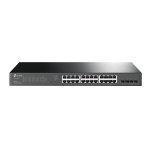 Switch cu 24 porturi PoE Gigabit TP-Link JetStream TL-SG2428P, 8K MAC, buget total 250W, cu management Switch cu 24 porturi PoE Gigabit TP-Link JetStream TL-SG2428P, 8K MAC, buget total 250W, cu management