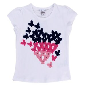 Tricou alb cu inimioare Newness Tricou alb cu inimioare Newness