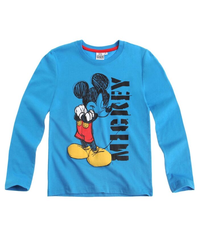 Tricou albastru cu maneca lunga Mickey Mouse