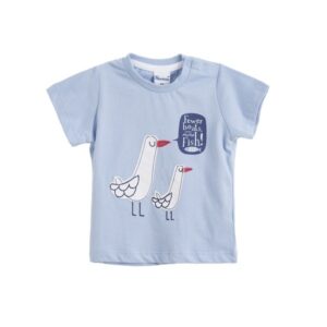 Tricou bebe bleu cu maneca scurta Newness Tricou bebe bleu cu maneca scurta Newness
