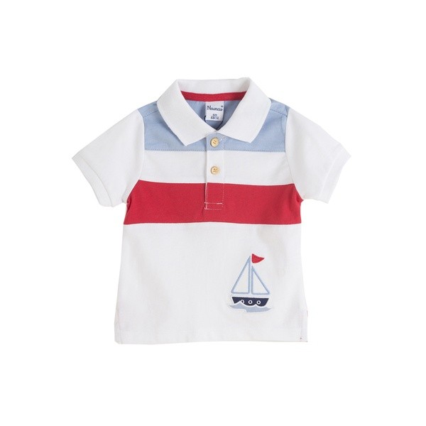 Tricou polo in dungi cu maneca scurta Newness Tricou polo in dungi cu maneca scurta Newness