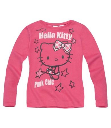 Tricou roz cu maneca lunga Hello Kitty Tricou roz cu maneca lunga Hello Kitty