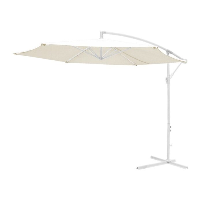 Umbrela de gradina, Model Jiopel, culoare alb si bej, aluminiu si textil, D300 cm Umbrela de gradina, Model Jiopel, culoare alb si bej, aluminiu si textil, D300 cm