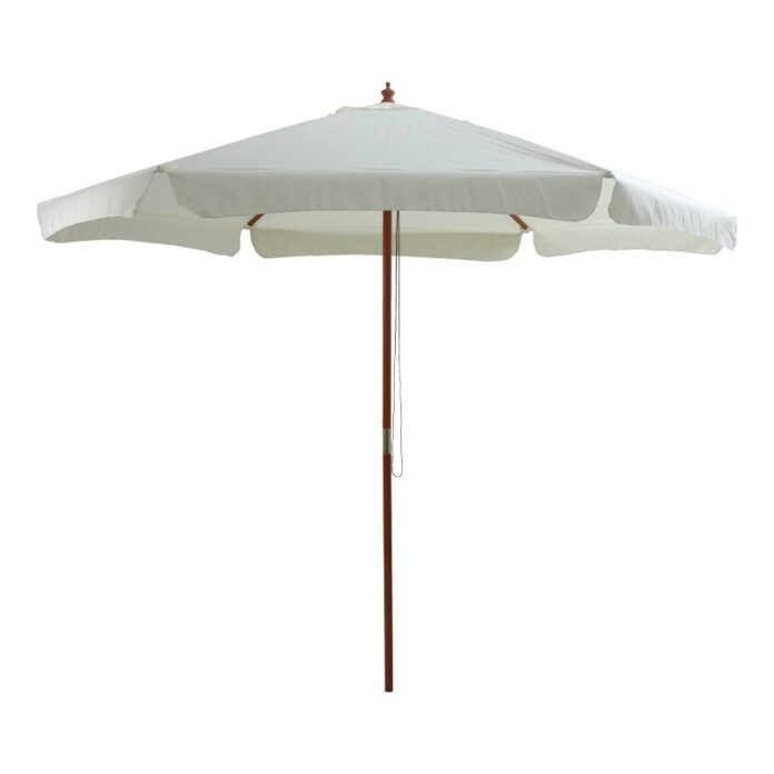 Umbrela de gradina, Model Trigo, culoare fildes, lemn si textil, D300 cm Umbrela de gradina, Model Trigo, culoare fildes, lemn si textil, D300 cm