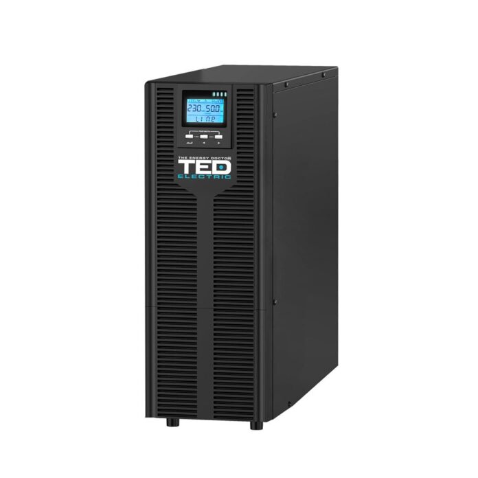 UPS cu dubla conversie trifazat / monofazat fara acumulatori TED A0061432, 20kVA, 20kW, LCD UPS cu dubla conversie trifazat / monofazat fara acumulatori TED A0061432, 20kVA, 20kW, LCD