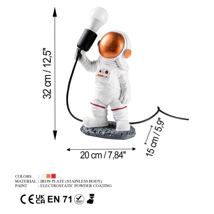 Veioză Astronaut Multicolor 20x32x15 cm Veioză Astronaut Multicolor 20x32x15 cm